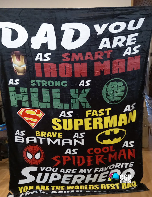 Dad You are Smart like Iron Man Blanket