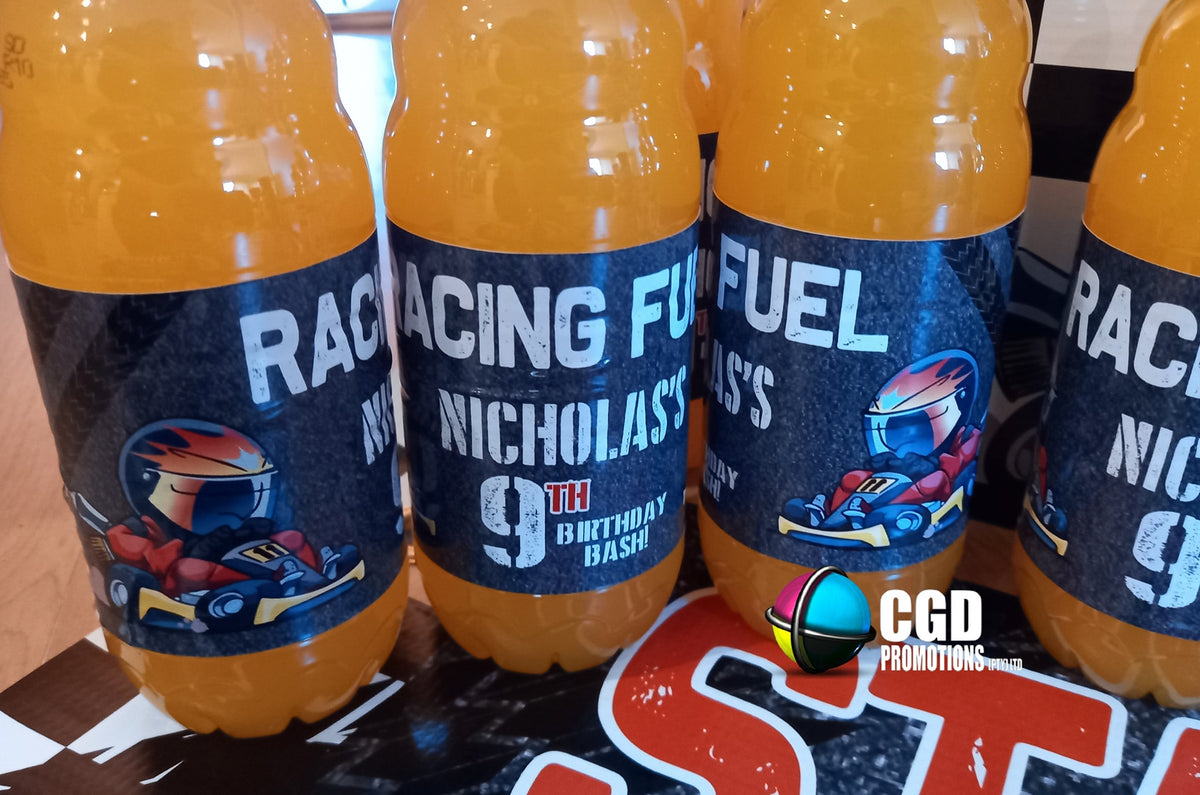 Oros bottles with personalised labels at kids birthday party