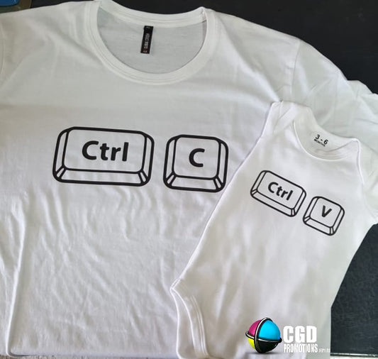 Dad Ctrl C = Kid Ctrl V Matching Shirts – Daddy and Me Sets | Father & Child T-Shirt Set South Africa