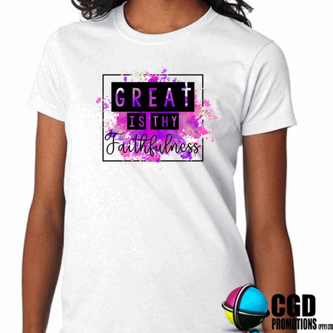 Great is Thy Faithfulness Adult Printed Shirt (Faith Based)