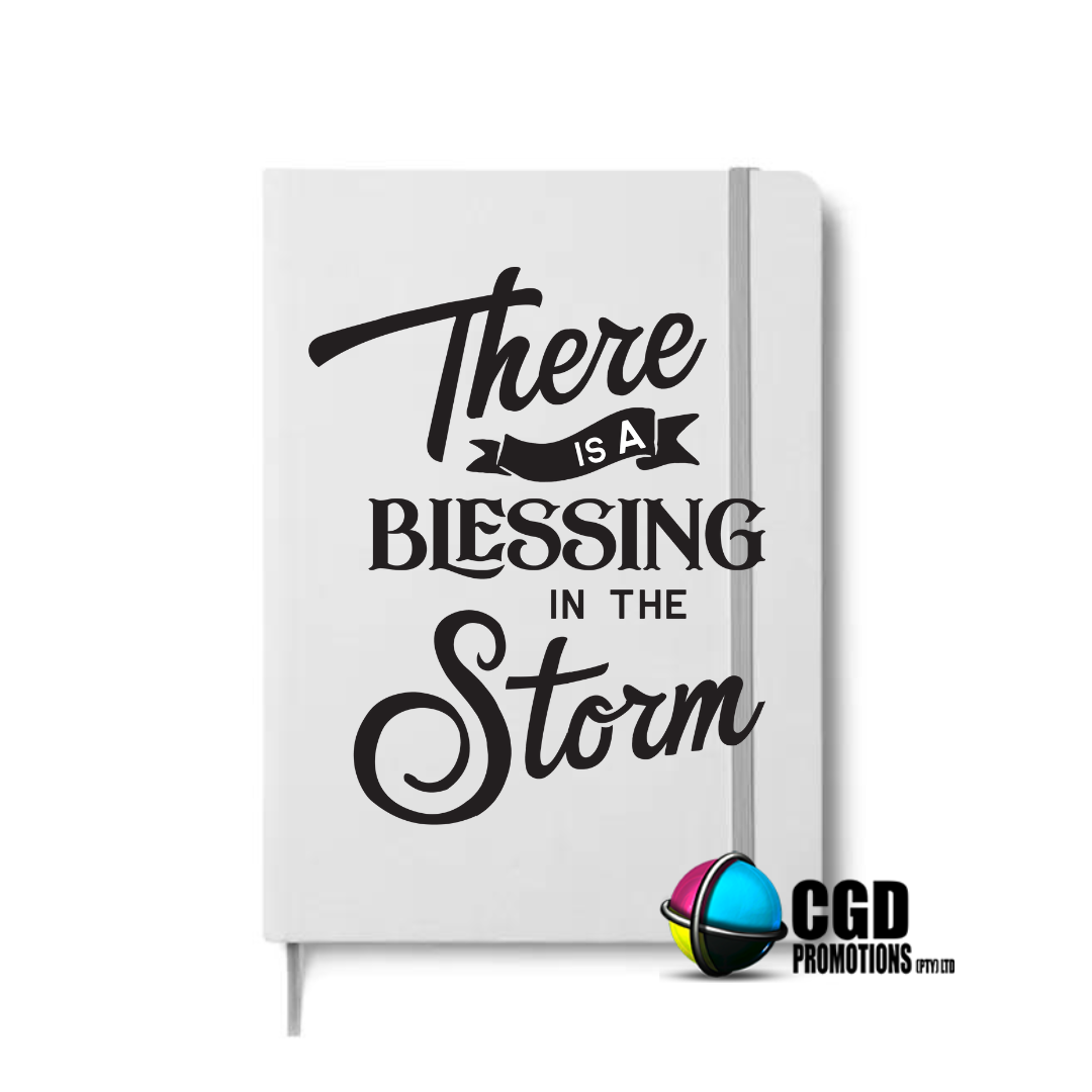 There is a Blessing in the Storm A5 Hard Cover Notebook ((Faith Based))