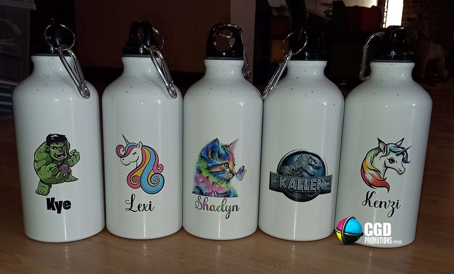 Custom White / Silver Sport Water Bottle - Personalised Aluminium 600ml Sport Water Bottle SA | CGD Promotions