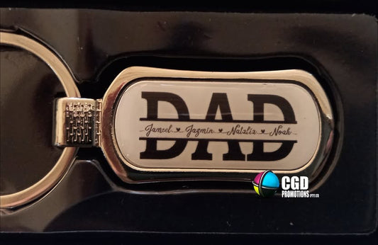 Personalized Domed Keyring – Custom Name with Kids’ Names in Between
