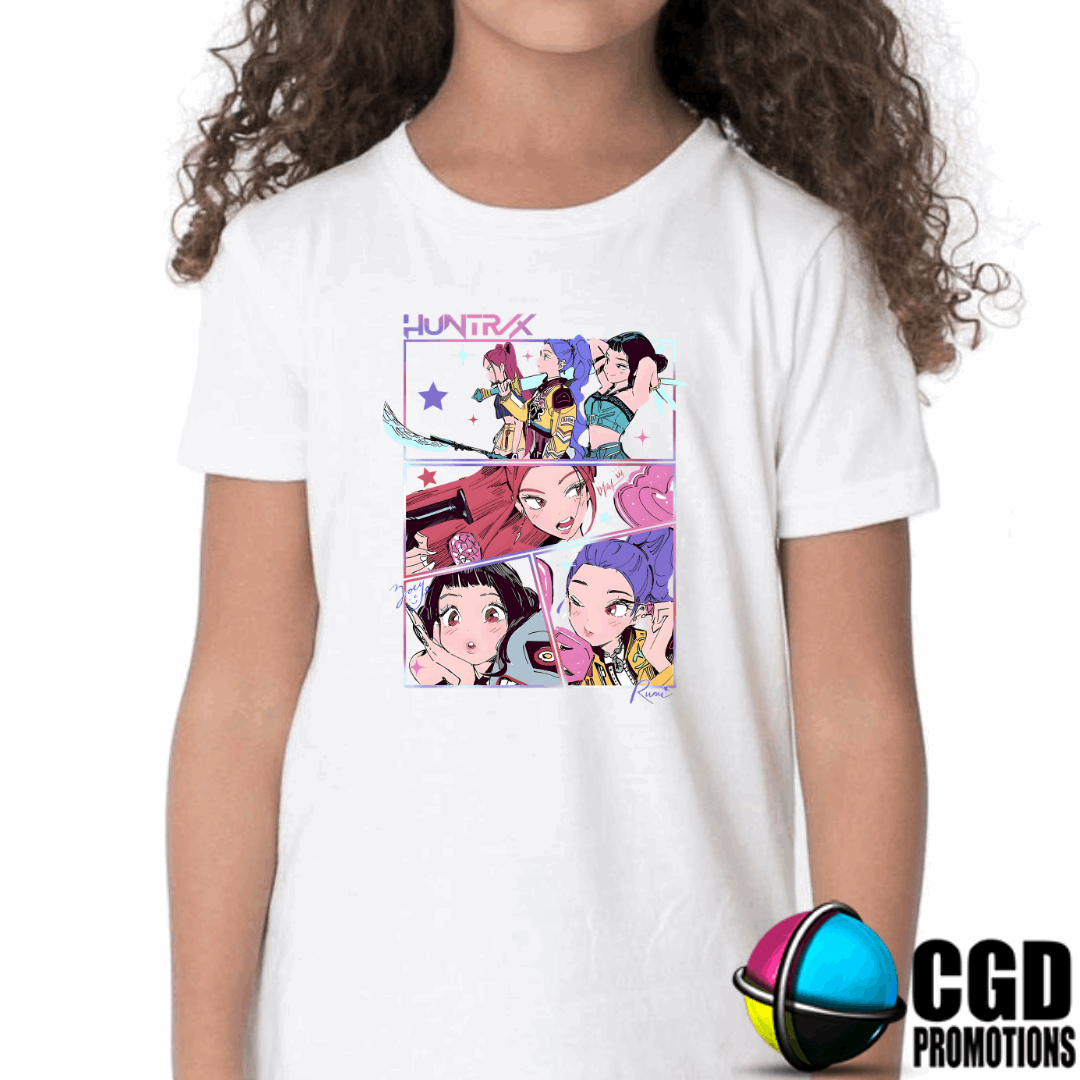 "K-pop Demon Hunter inspired shirt front design"