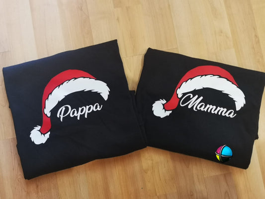 Santa Hat Christmas Matching Family Shirts – Family of 4 Christmas Tee Set