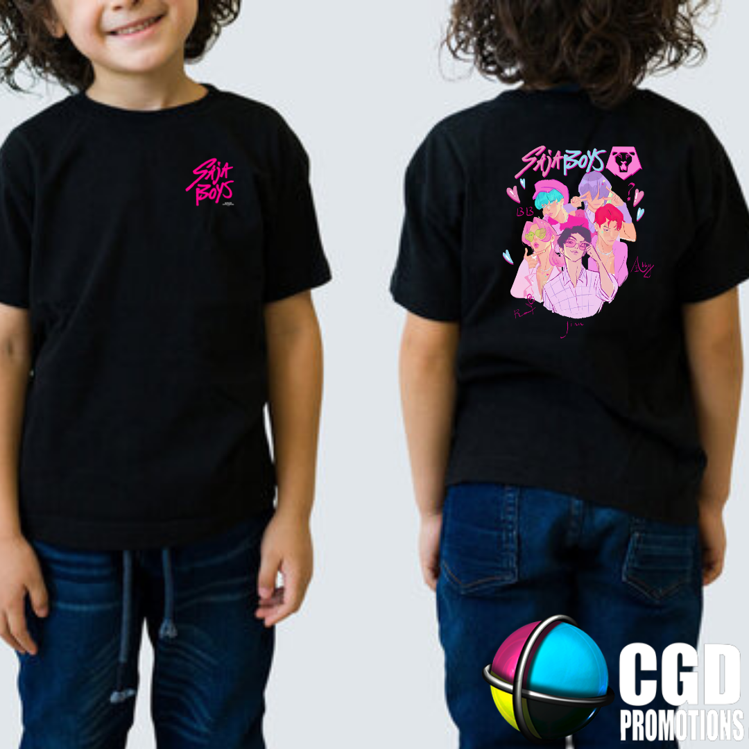 K-Pop Saja Boys Character Inspired Printed Kids Shirt (front and back print)