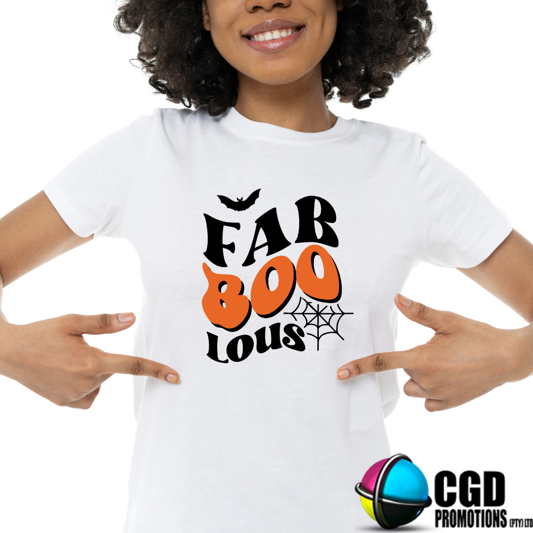 FAB BOO LOUS - Halloween T-shirts Adult Printed Shirt - Men's Unisex, Ladies Fitted