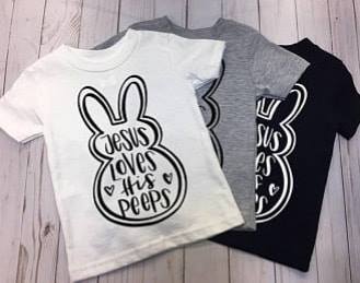 Jesus loves his peeps Kids Easter Printed shirt | Faith-Based Shirt
