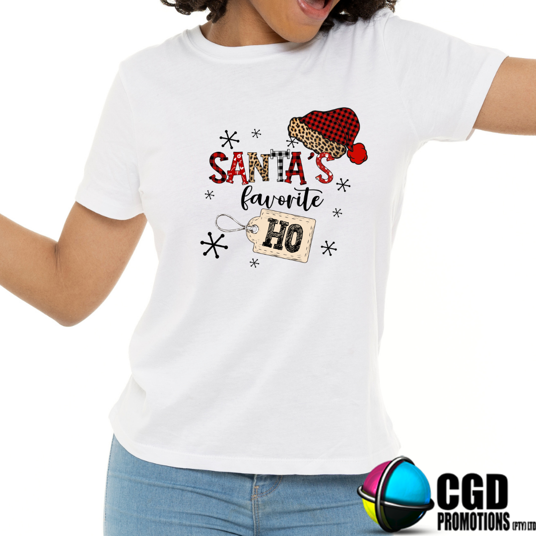 Stant's Favourite Ho Cute Chrismtas Adult Christms Printed Shirt - Unisex Mens & Ladies Fitted