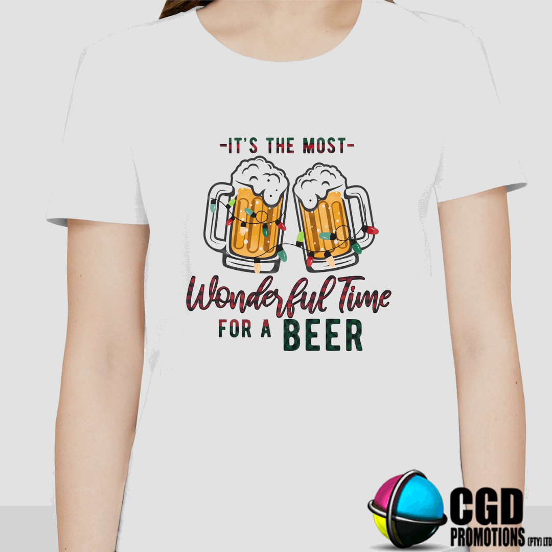 Its The Most Wonderful Time for Beer Christmas Adult Shirt - Christmas Adult Unisex, Ladies Fitted (Copy)