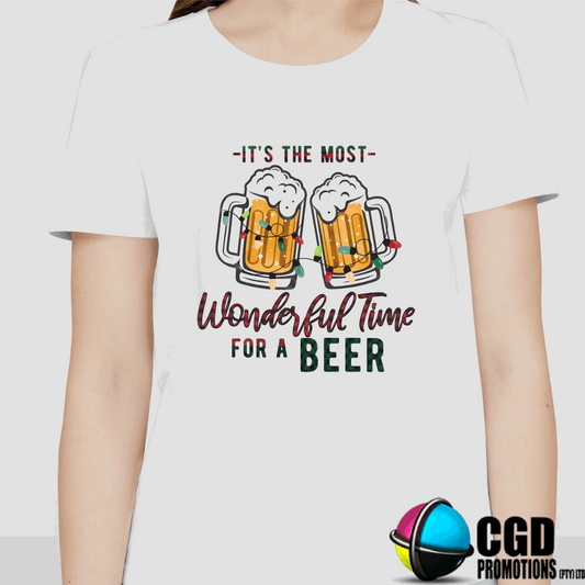 Its The Most Wonderful Time for Beer Christmas Adult Shirt - Christmas Adult Unisex, Ladies Fitted (Copy)