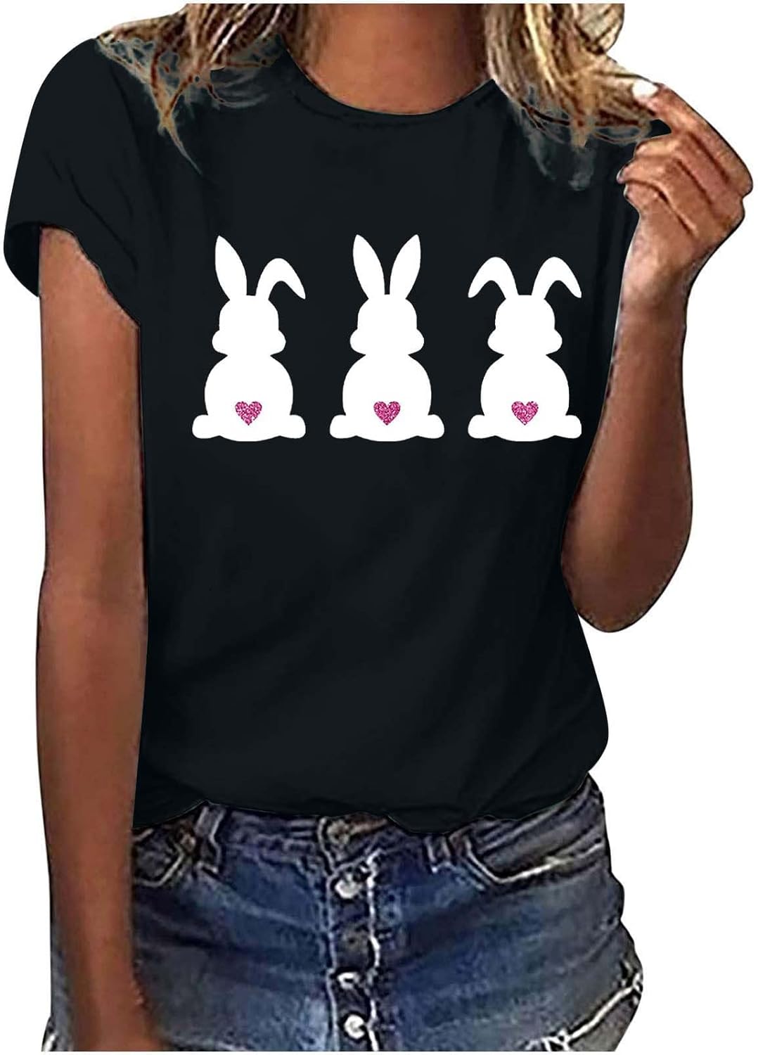Three Bunnies with Heart Tale Easter Adult & Kids Easter Printed Shirts - Unisex, Ladies Fitted & Kids