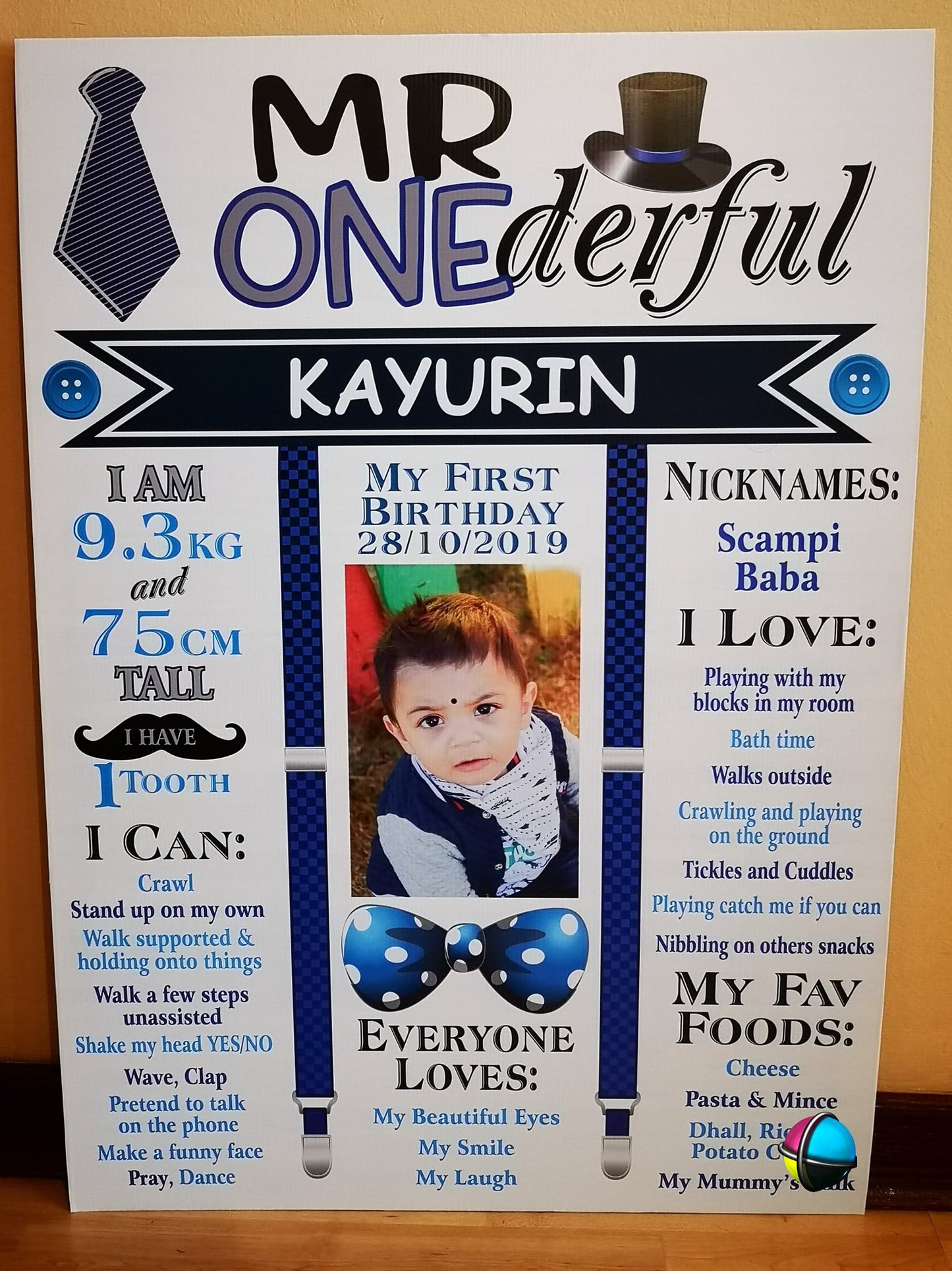 A2 size milestone board with custom theme