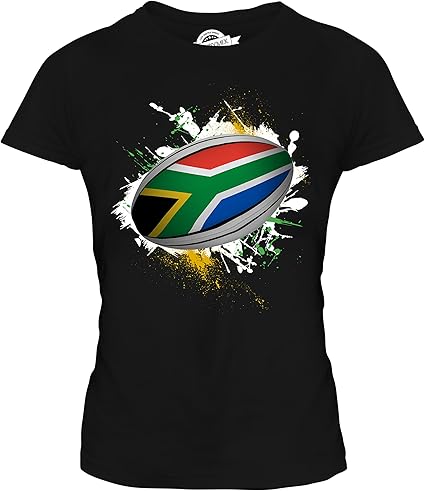 Rugby fan t-shirt with South African flag rugby ball – matching family sizes