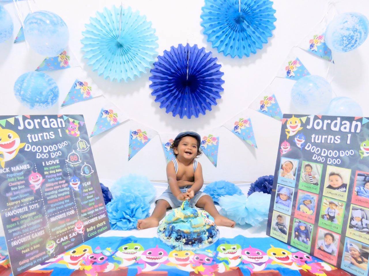 A3 size milestone board displayed at a birthday party