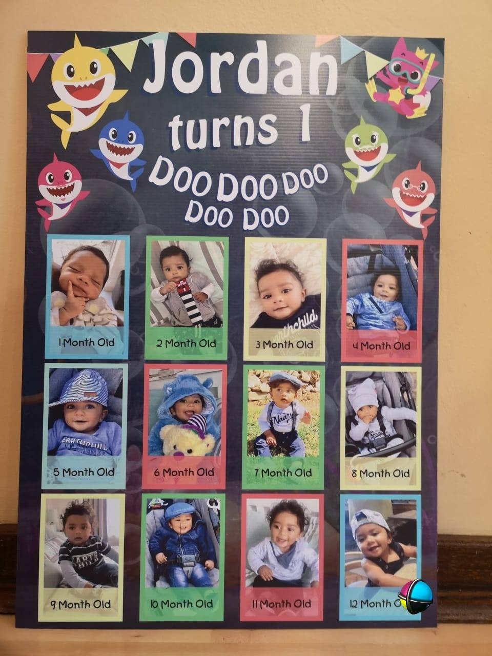 Close-up of personalized milestone board details