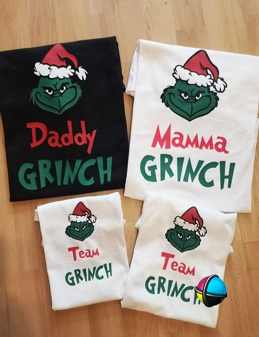 Grinch Team Family of 4 Shirts (2 kiddies T-Shirt Option)