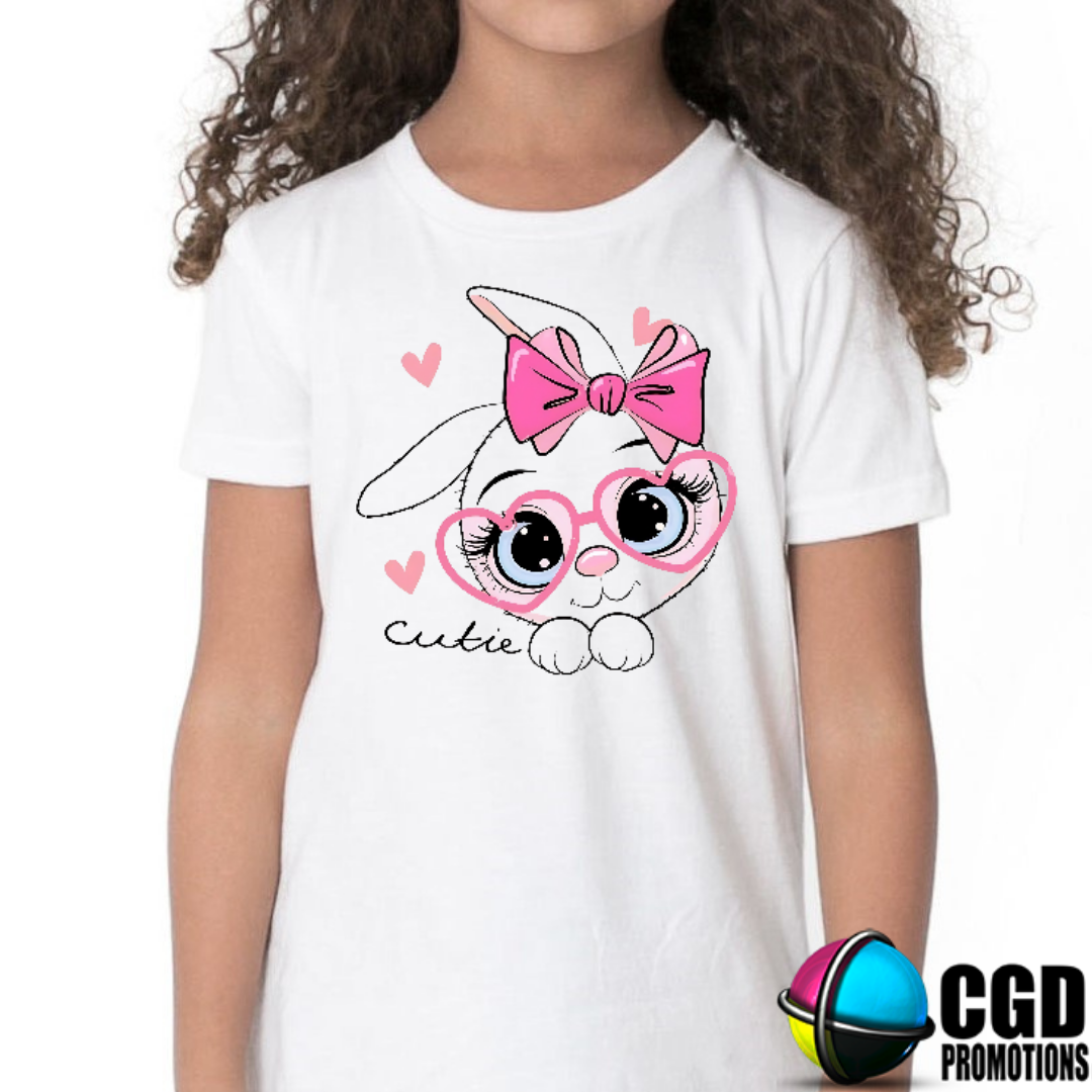 Cutie Heart Bunny Shirt - Valentines Easter Day Kids Printed Shirt South Africa | CGD PROMOTIONS