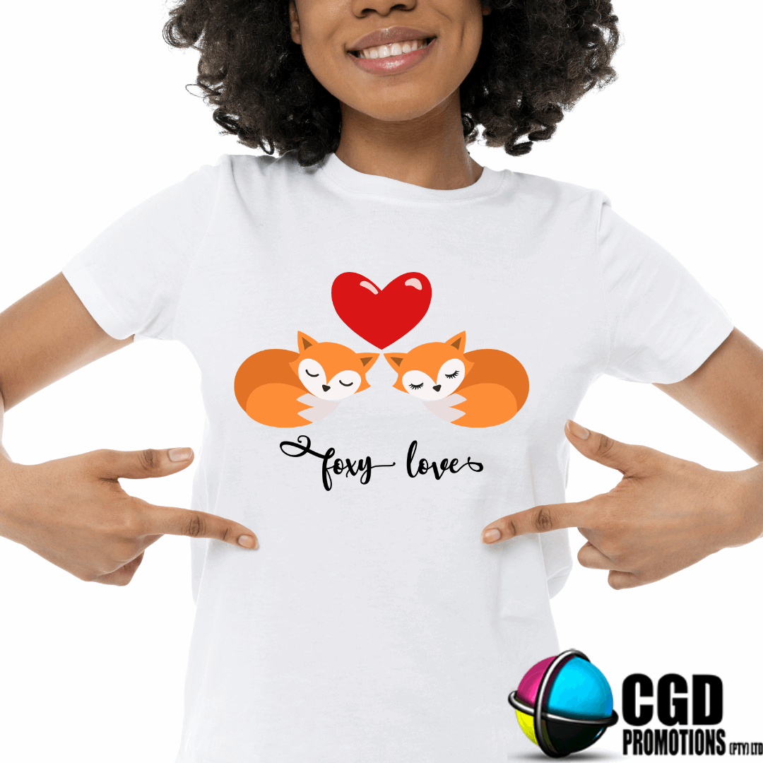 Foxy Love - Valentines Day Shirt - Matching Unisex, Ladies Fitted & Kids