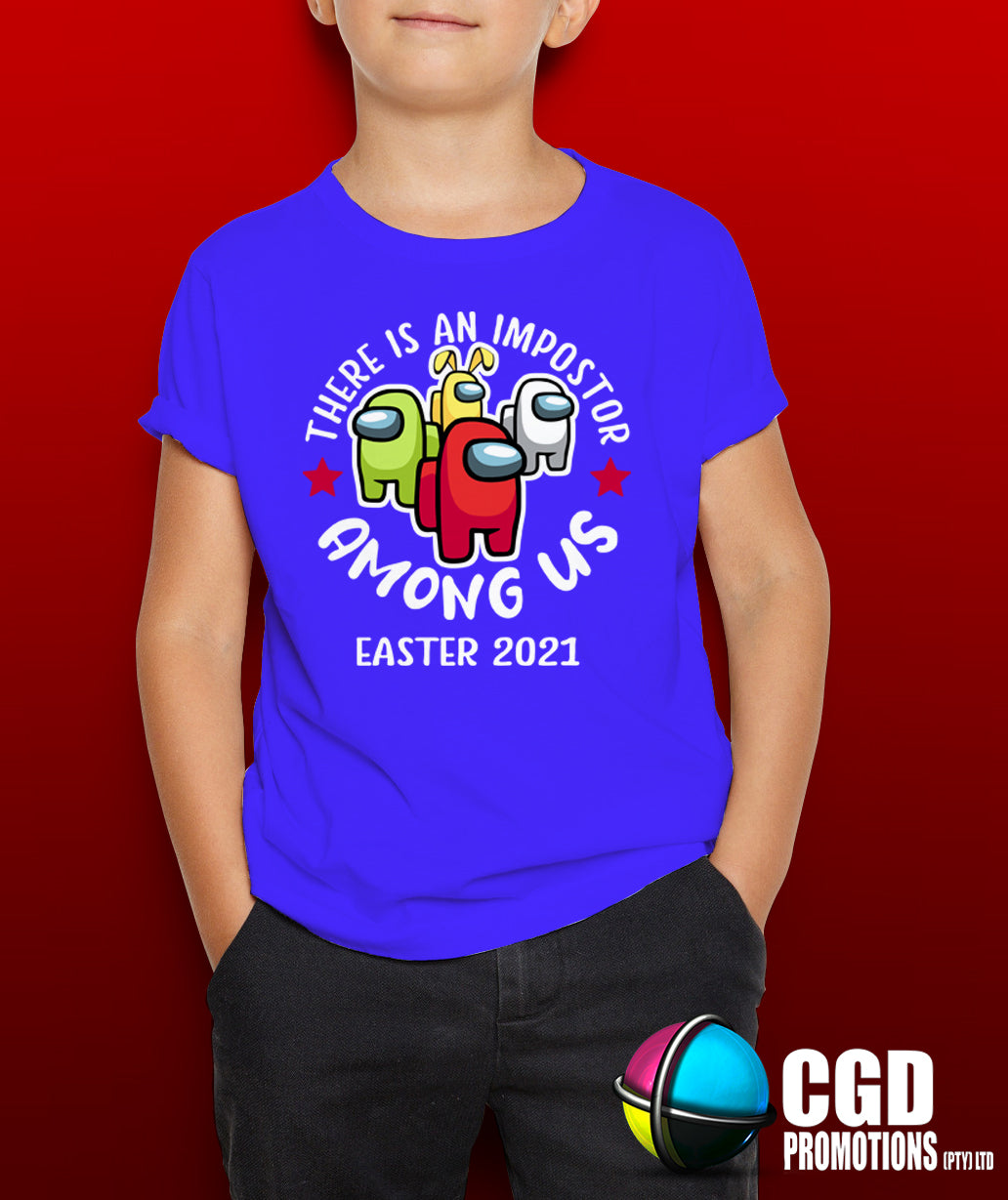 There is an Imposter Printed Shirt- Among Us Easter - Kids Easter Gaming Shirt
