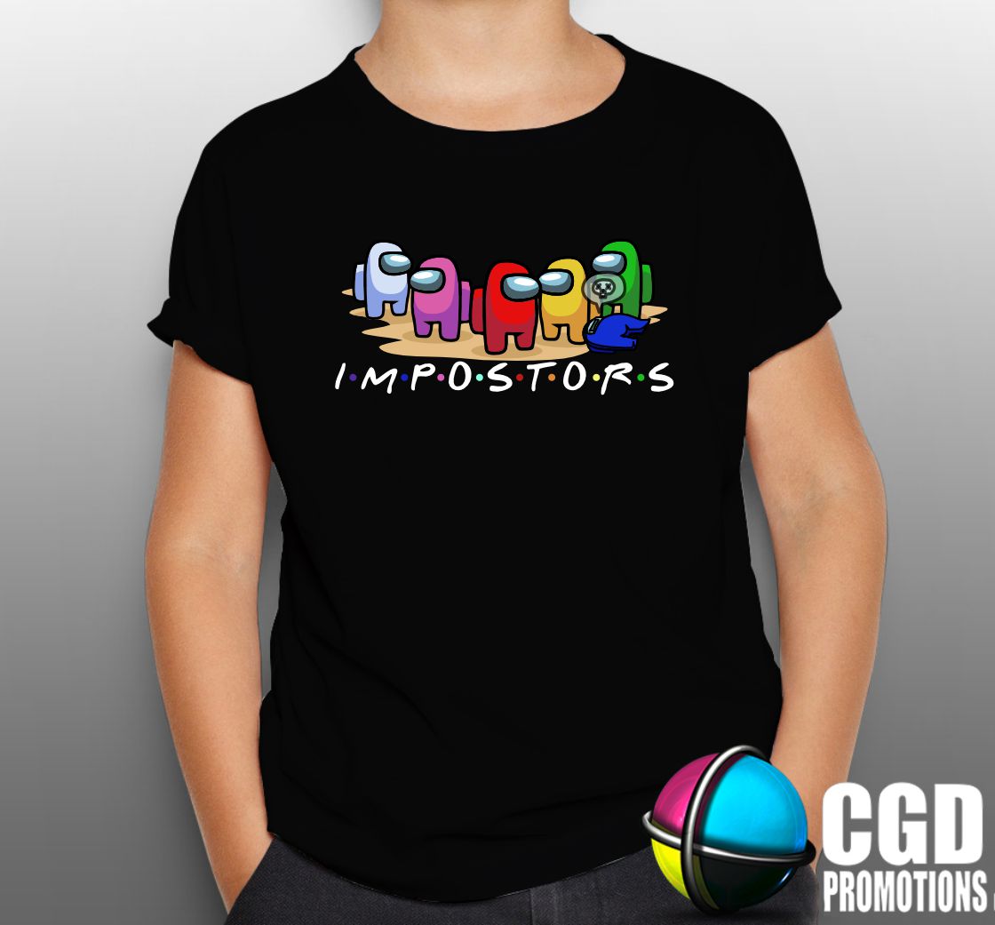 Imposters Among Us Shirt - Gaming Printed Shirt - Matching Unisex, Ladies Fitted & Kids Imposter in friends logo