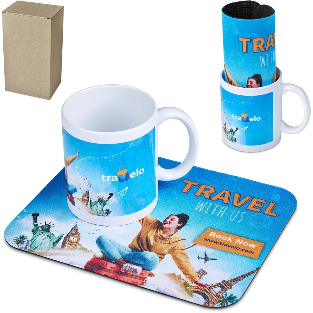 Custom Design Personalised Mug, Mousepad & Coaster Set – Your Logo or Image