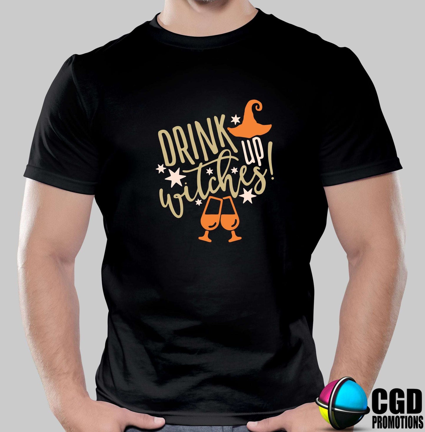 Drink Up Witches Halloween T-shirts Adult Printed Shirt - Men's Unisex, Ladies Fitted