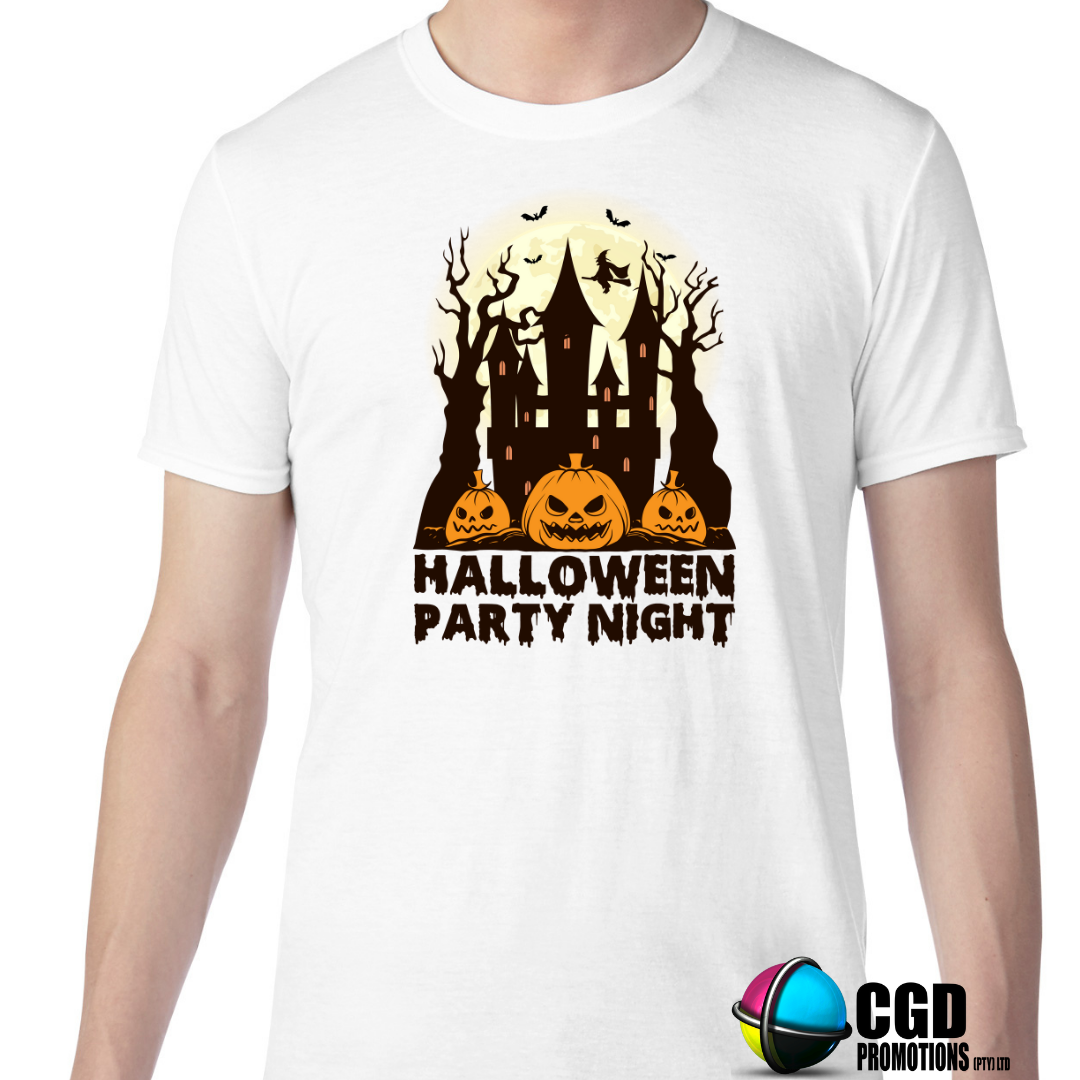 Halloween Party Night Halloween T-shirts Adult & Kids Printed Shirt - Unisex, Ladies Fitted & Kids