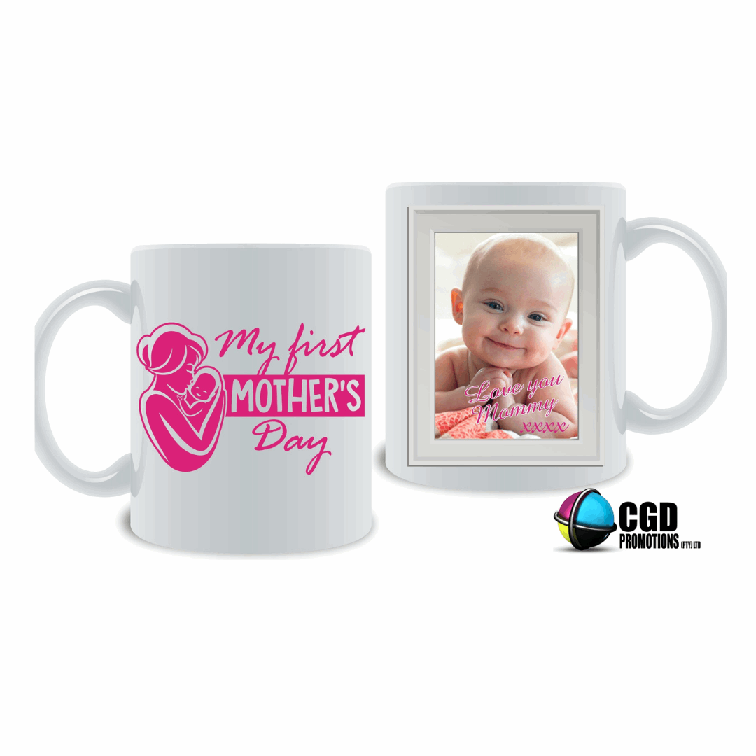 My First Mother's day Pink with personalised photo Mother's day Mug / Tumbler