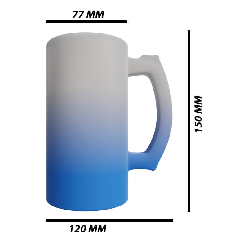 Custom Design Frosted Beer Sublimation Mug - Personalised 16oz Glass Beer Mugs (Frosted, Red, Blue, Orange & Green) | CGD Promotions SA