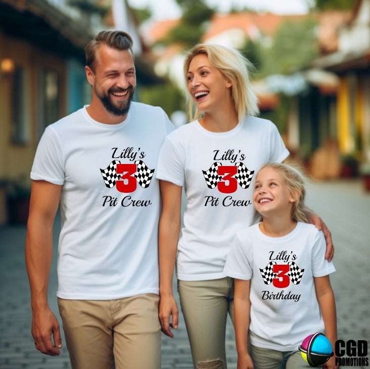 Racing Flag Shirts Birthday Matching Shirts - Family matching, unisex, ladies fitted & Kids