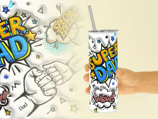Custom Up to 4 Kids Super Dad Dad's Hand with Names Tumbler