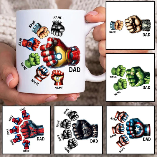 Superhero Fist Dad Mug Gift for Dad Father's day