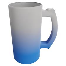 Custom Design Frosted Beer Sublimation Mug - Personalised 16oz Glass Beer Mugs (Frosted, Red, Blue, Orange & Green) | CGD Promotions SA