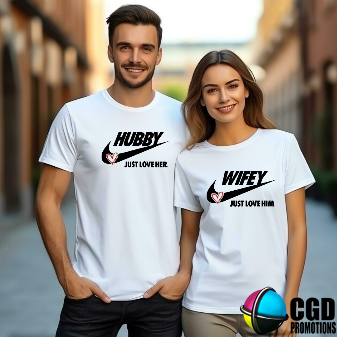 Matching hubby and wife printed shirts couple T-shirts South Africa