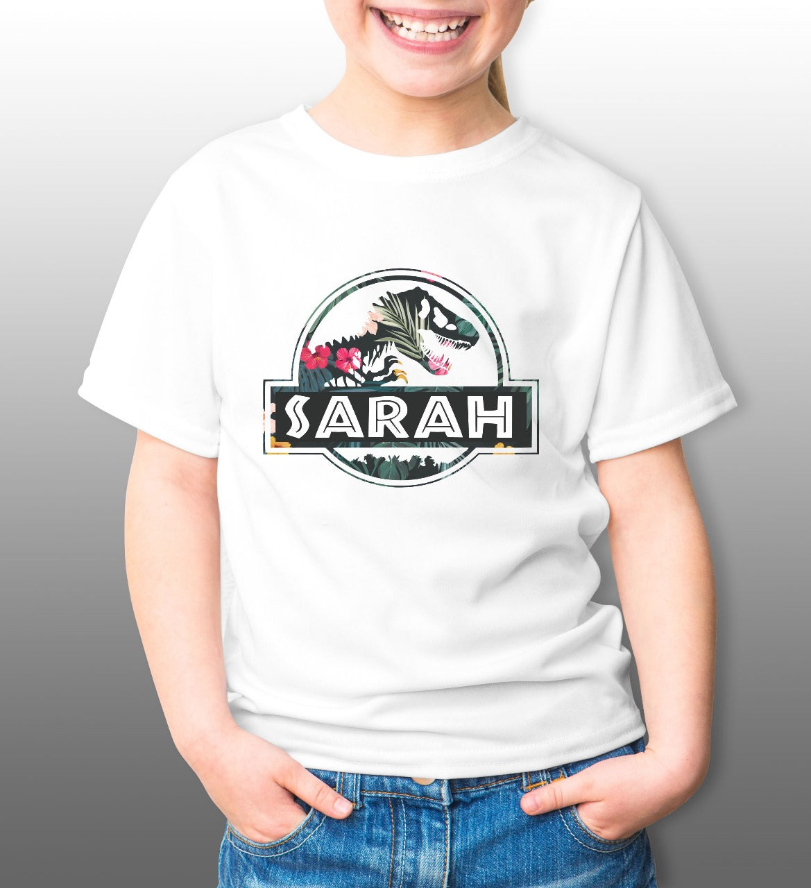 Jurassic Dino Girls Birthday Kids Printed Shirt