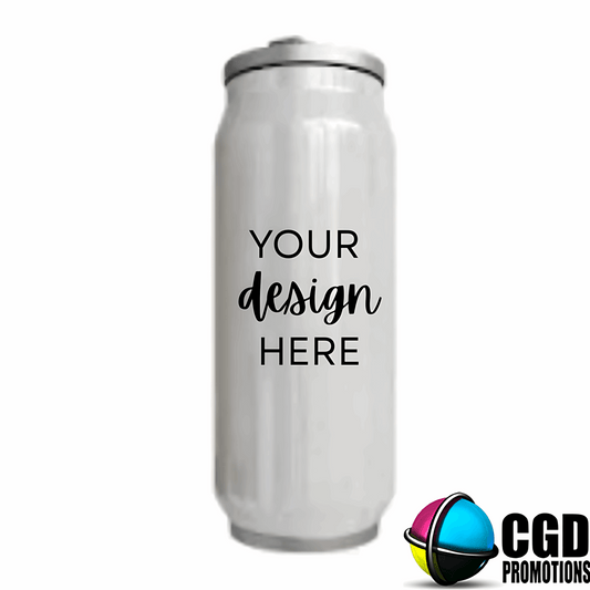 Custom Tin Can - Personalised Double-Walled 400ml Stainless Steel Can White SA | CGD Promotions (Copy)