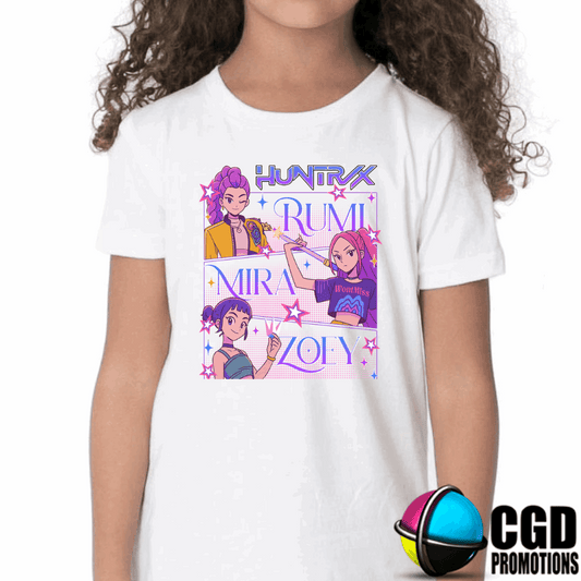 "K-pop Demon Hunter inspired shirt front design"