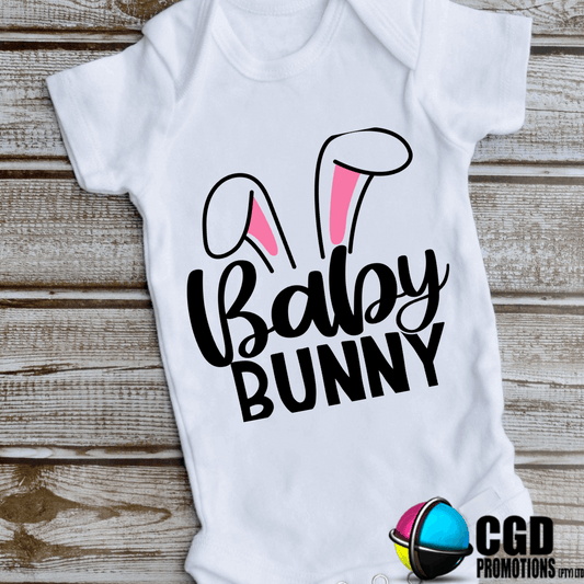 Baby Bunny with Bunny Ears - Easter Printed Baby Grow My first easter bunny 