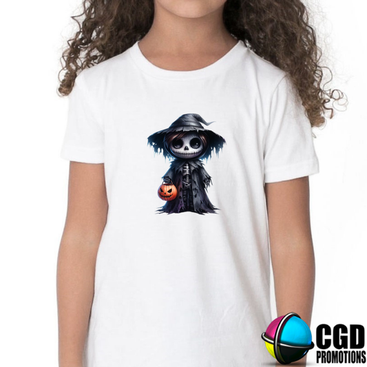 Scare Crow Boy Skeleton Halloween Kids Printed Shirt