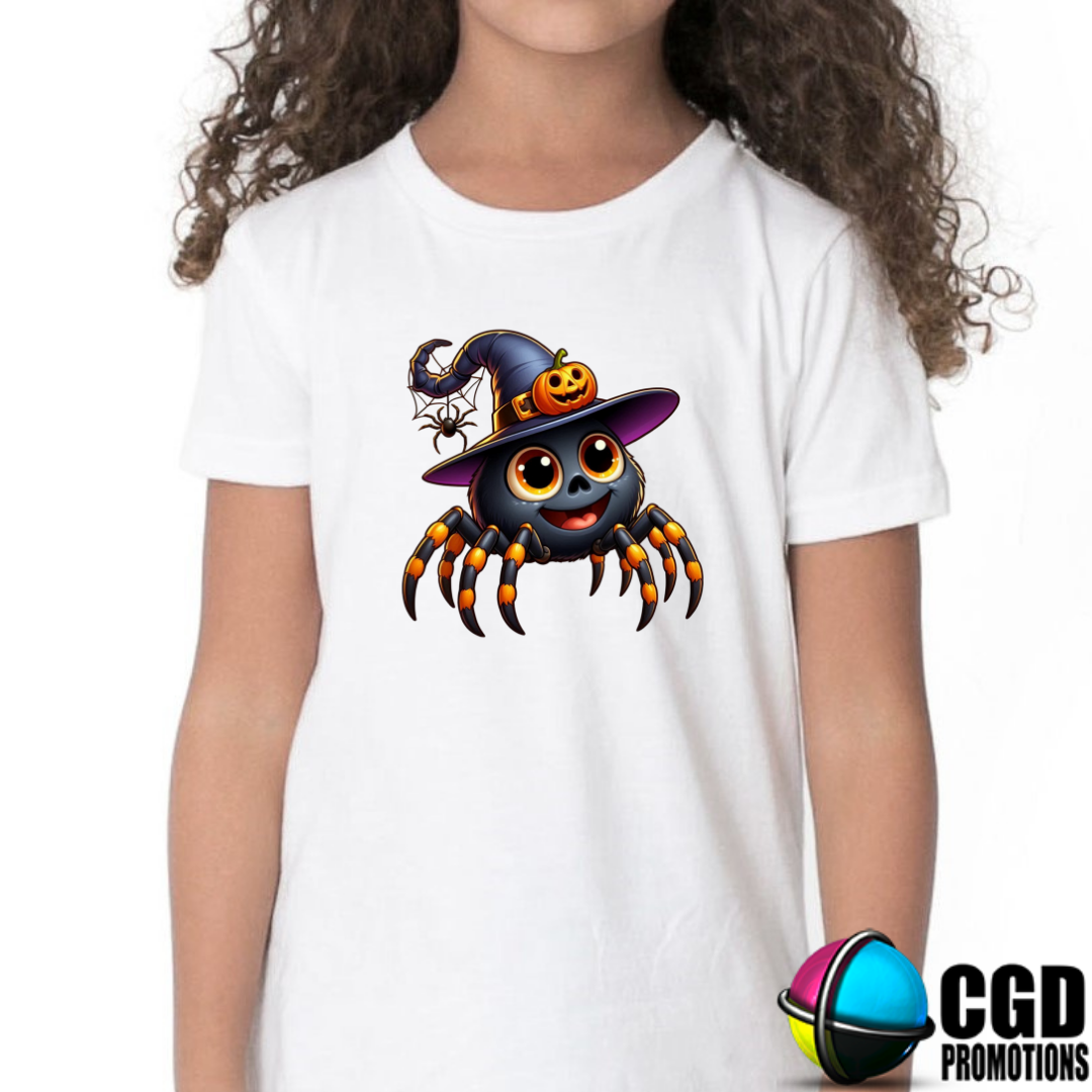 Cute Smiling Spider Halloween Kids Printed Shirt