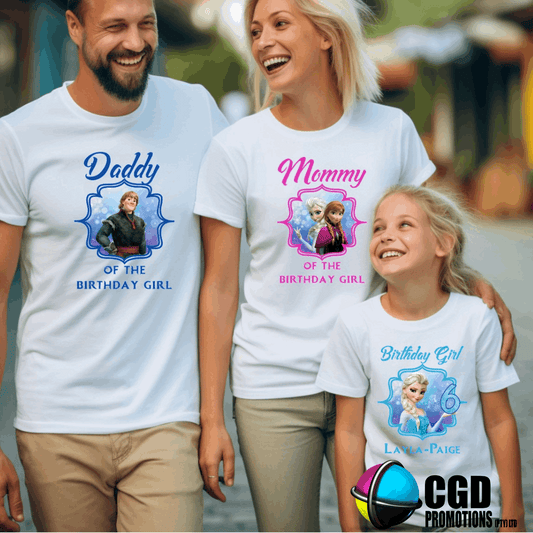 Frozen Birthday Shirts for the Birthday Girl – Any Age ❄️💙
Princess Elsa Shirt Daddy and Mommy shirts 