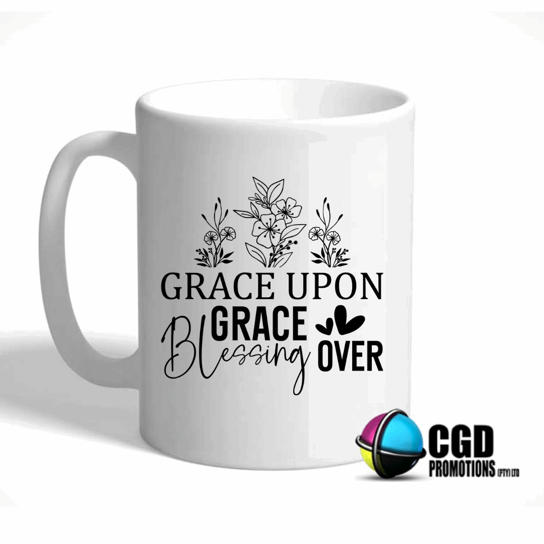 Grace upon Grace Blessing Over Forward Ceramic Mug ((Faith Based))