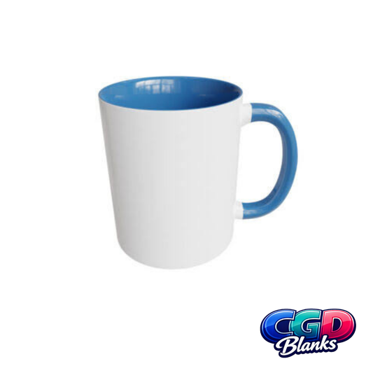 11oz Two-Tone Light Blue Sublimation Mug Blank