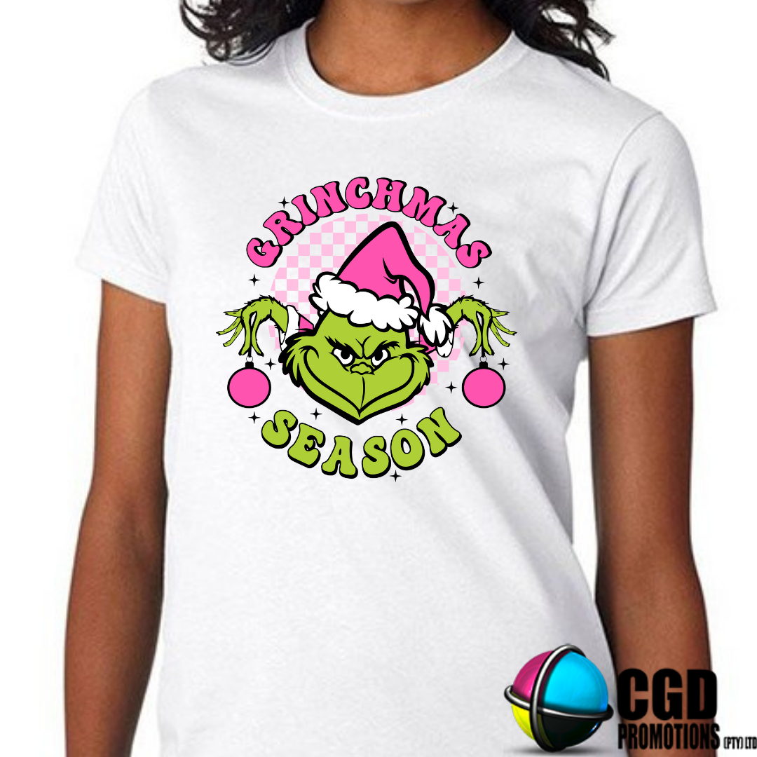 Pink Christmas Grinch Grinchmas Season Christmas Adult Printed Shirt