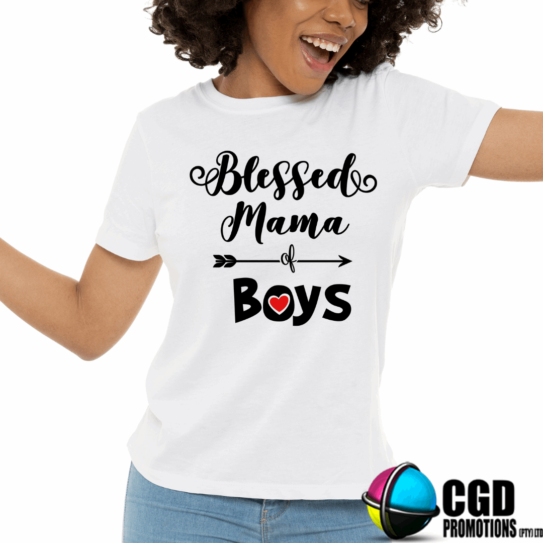 Blessed Mama of Boys Printed Shirt