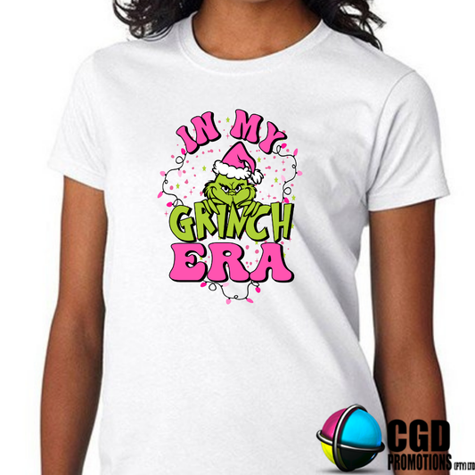 Pink Christmas Grinch In my Grinch Era Christmas Adult Printed Shirt