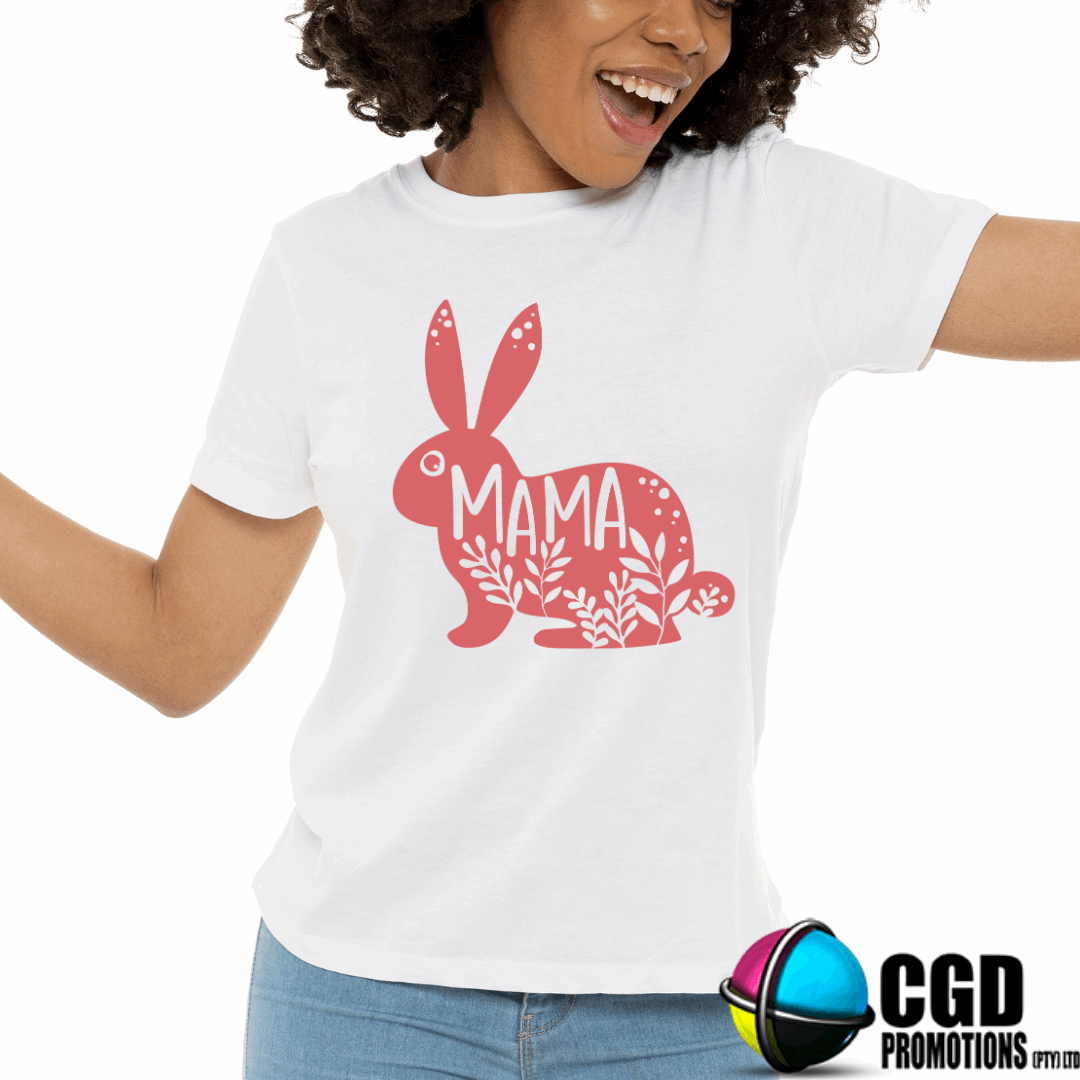 Mama Pink Bunny Printed Shirt