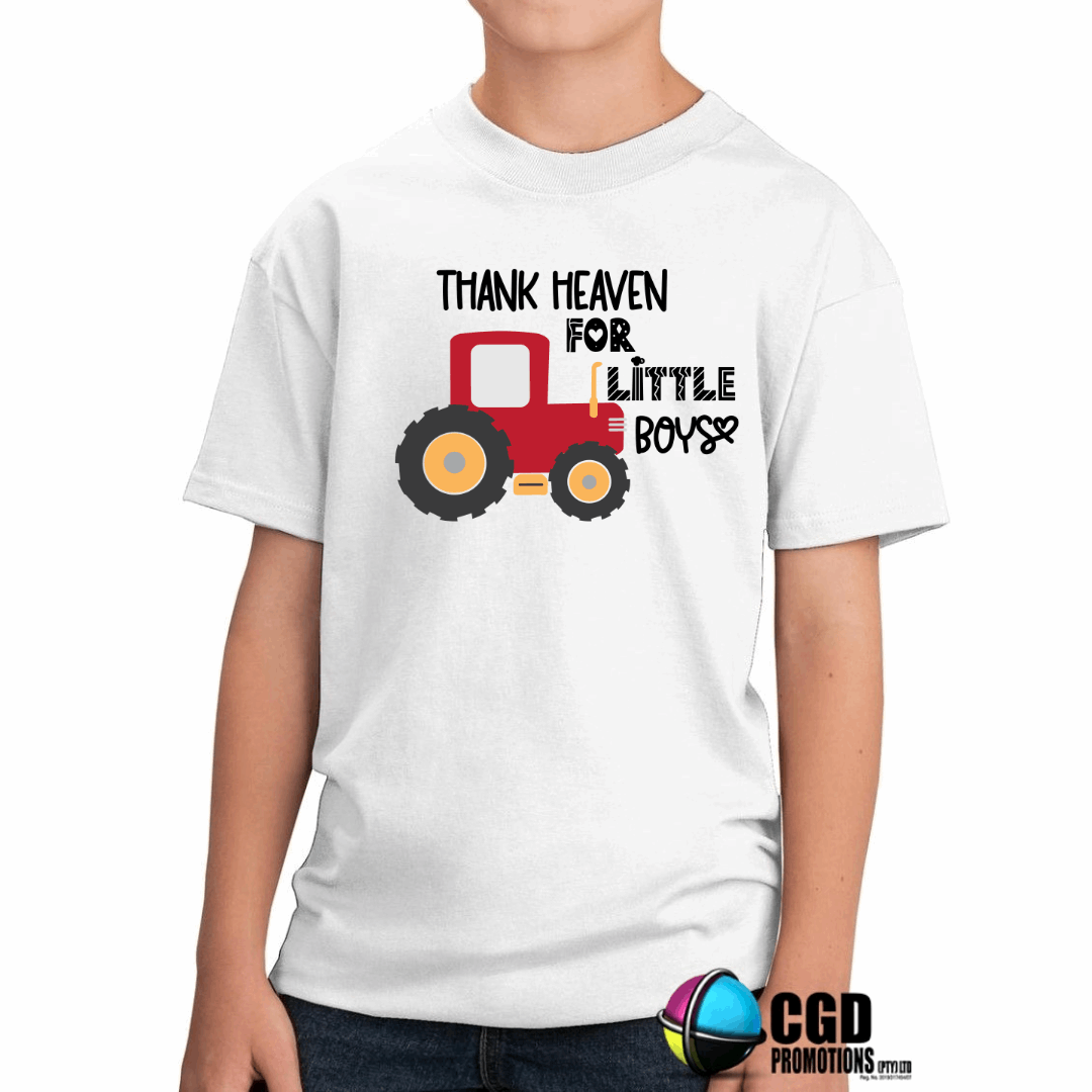 Thank Heaven for Little Boys Kids Printed Shirt (Faith Based)