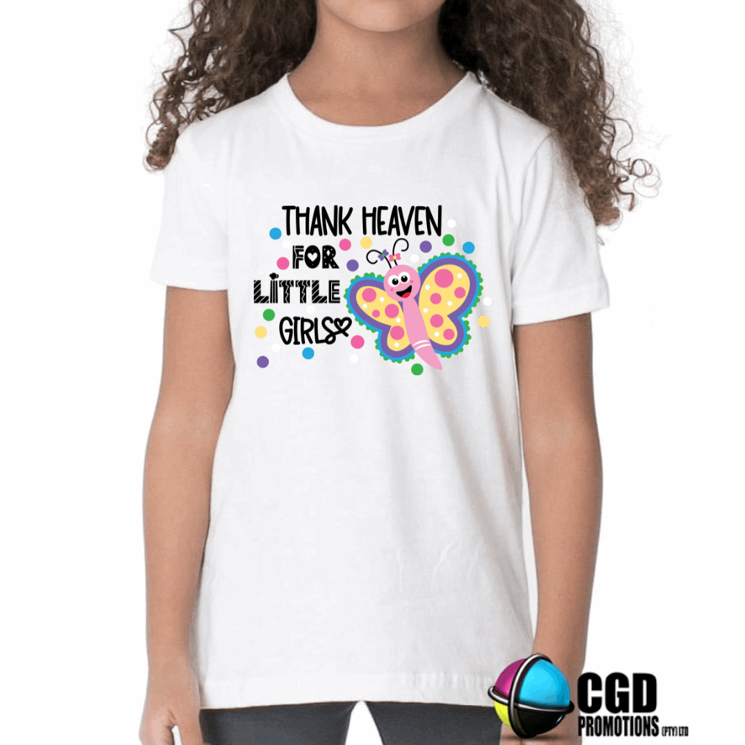 Thank Heaven for Little Girls Kids Printed Shirt (Faith Based)